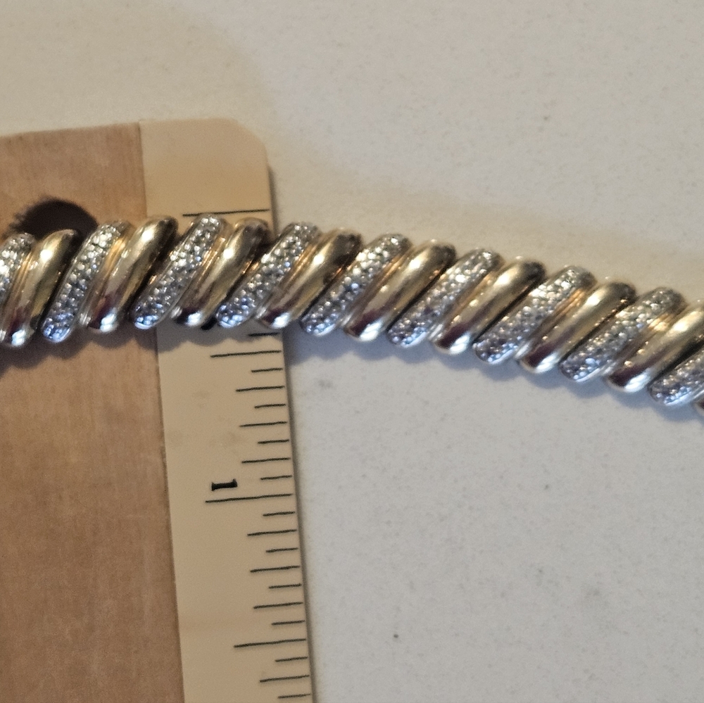 Elegant Gold and Sterling Silver Women's Bracelet Marked 925 - Picture 7 of 9